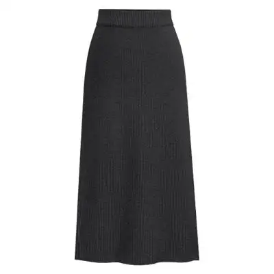 Зимняя трикотажная облегающая юбка размера плюс, юбки с высокой талией, женская уличная длинная юбка, Женская 6xl - Цвет: dark gray  OMW1400