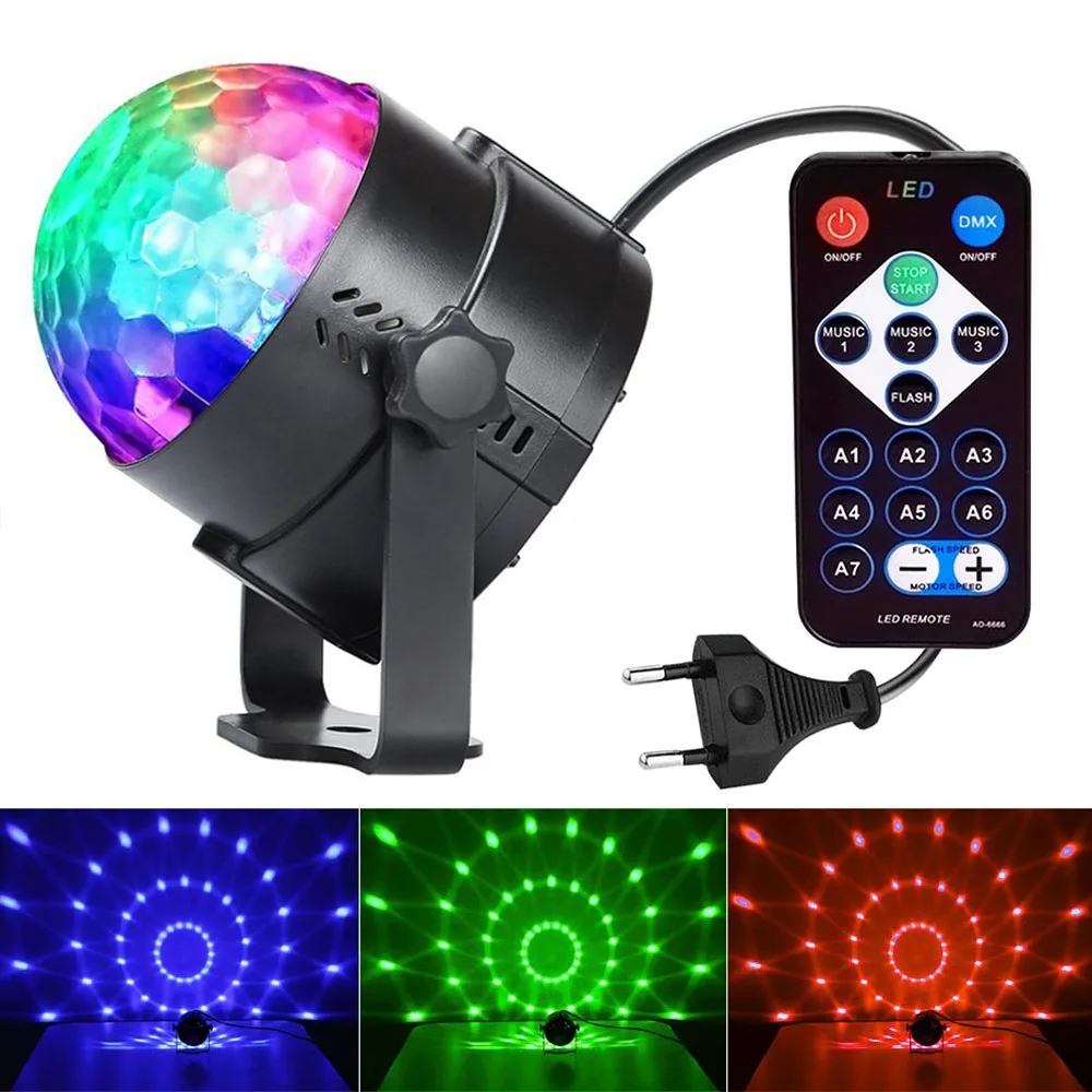 

Disco Ball Party Light Disco Lights LED RGB Stage Effect Lamp Sound Control For Christmas Club DJ Lumiere Lighting Decoration