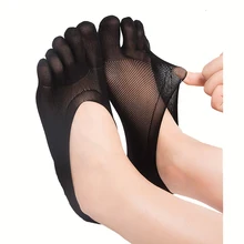 CKAHSBI женские носки с пятью раздельными пальцами Тапочки Новое поступление Нескользящие невидимые носки эластичные спортивные носки для йоги белые сетчатые черные