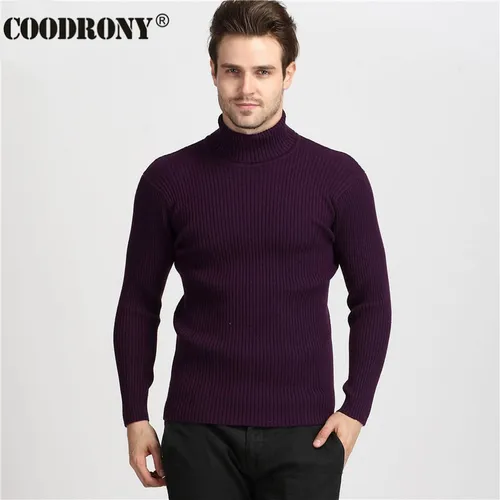 COODRONY-겨울용 두껍고 따뜻한 캐시미어 스웨터, 남성 터틀넥, 남성 스웨터, 슬림핏 풀오버, 남성 클래식 울 니트웨어, 남성 스웨터 5