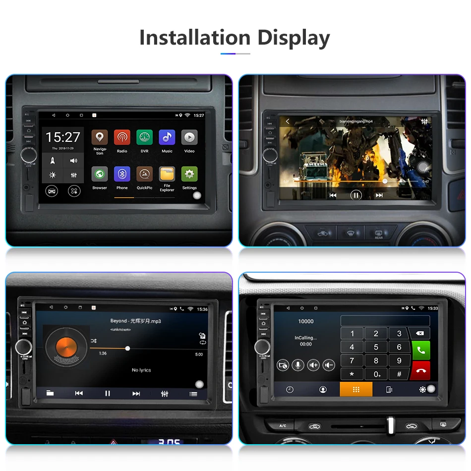 Discount Jansite 7 inches  Two din Car Radio Android 8.1 Player DVD 1080P Touch screen Bluetooth WIFI Dual Ingot player with U Flash Disk 1