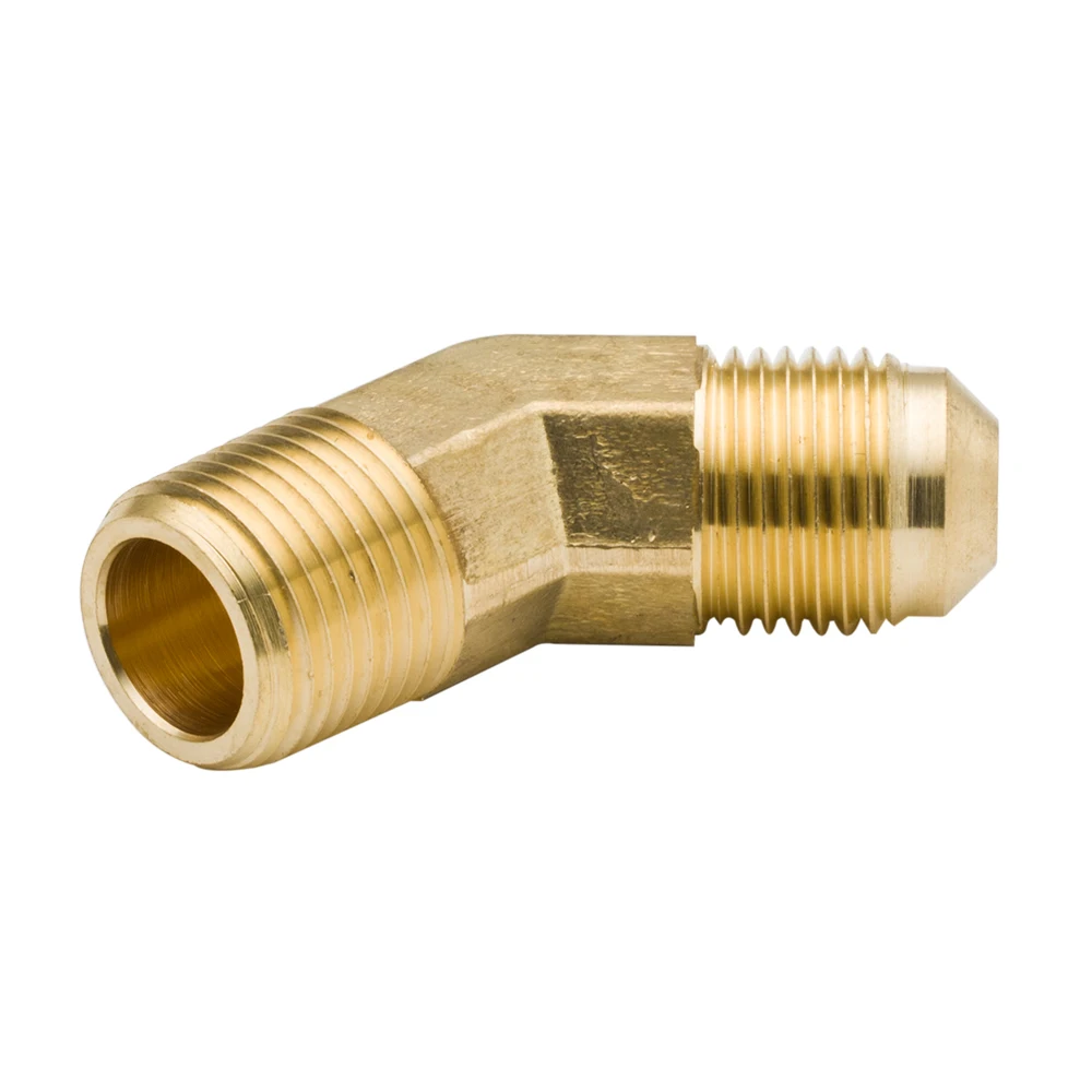 2pcs Brass Pipe Fitting SAE 45 Degree Male Elbow with Male NPT Thread Tube OD 1/4" 5/16" 3/8" 1/
