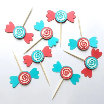 

Candy Cupcake Toppers Birthday Party Decorations Kids Paper Candies Circus Cupcake Decorations Baby Shower Party Supplies