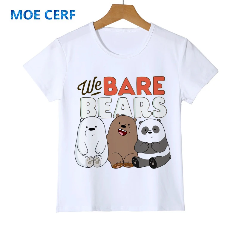 Детская футболка, одежда, Детская футболка с принтом «Мы Голые Медведи», модные повседневные топы с принтом «Медвежонок» для мальчиков и девочек, топы в стиле хип-хоп, Z44-8