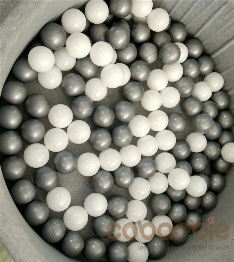 Ideal 50pcs/lot Silver Grey Gold Soft Plastic ToyBalls Water Pool Ocean Wave Ball Baby Funny Toys Stress