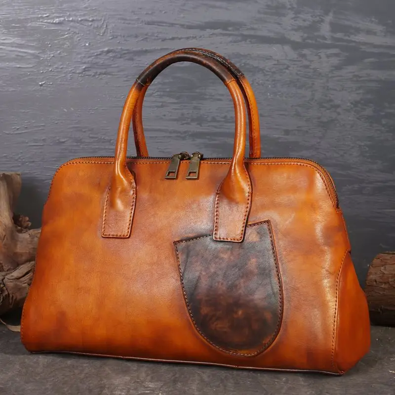 

Genuine Leather Women Handbag Bolsa Feminina Vintage False Pocket Cowhide Crossbody Bags Desginer Messenger Bag Sac a main