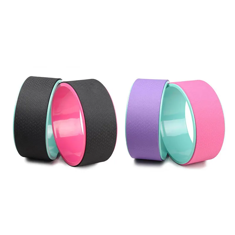 [QUBABOBO] ABS Yoga Circles Pilates Fitness Exercise Training Equipment Professional Body Building Gym Sports Yoga Wheel