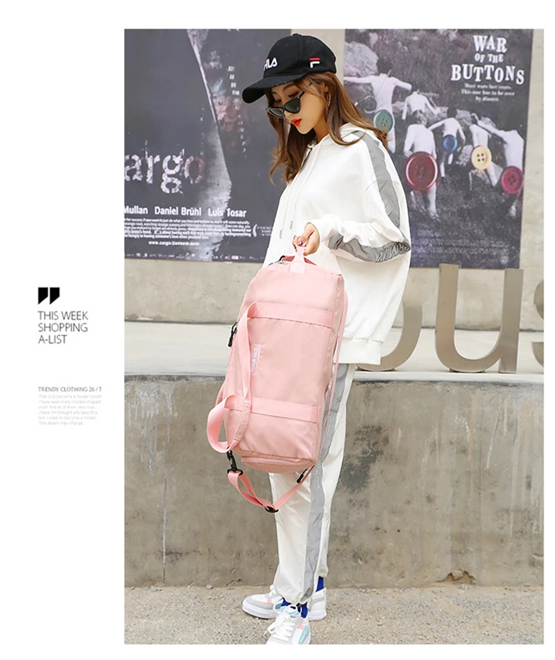 Stylish Outdoor Waterproof Nylon Sports Gym Bags Men Women Girls Training Fitness Travel Handbag Yoga Mat Bag Sac Sport (14)