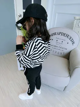 

2020 kids clothes children New spring Autumn Item Girl boys Sports Suit Including Hooded Stripe Top+Pant 2pcs Per Set