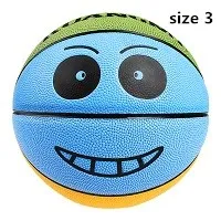 Kuangmi баскетбол дети улыбающееся лицо мини мяч баскетбольная игра Размер 3/размер 4/Размер 5 для тренировок в помещении и на улице детские игрушки подарки - Цвет: Blue Size 3