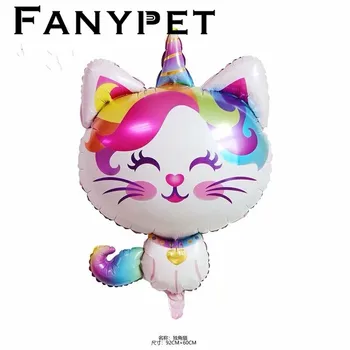 

50pcs Cute Rainbow Unicorn Cat Balloon Baby Shower Party Decoration Foil Balloons Animal Theme Baby Girl Party Supplies Kids Toy
