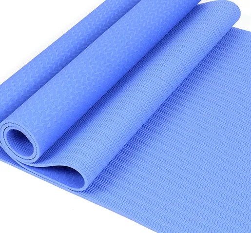 Новые 6 мм TPE Нескользящие коврики для йоги для фитнеса тонкие коврики для йоги спортзала безвкусные экологические коврики для фитнеса - Цвет: Небесно-голубой