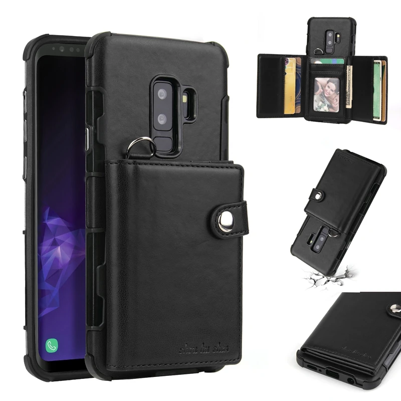 

Card Wallet Flip Case For Samsung galaxy s8 s9 plus Note9 Retro PU Leather Cover Case For Samsung Galaxy Note 9 8 Phone Bag Case