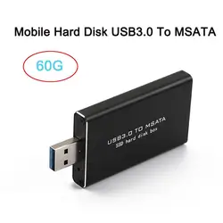 Цинковый сплав USB 3,0 60 ГБ мобильный жесткий диск USB 3,0 MSATA Read-270MB/S Write-240MB/S 2018 a20