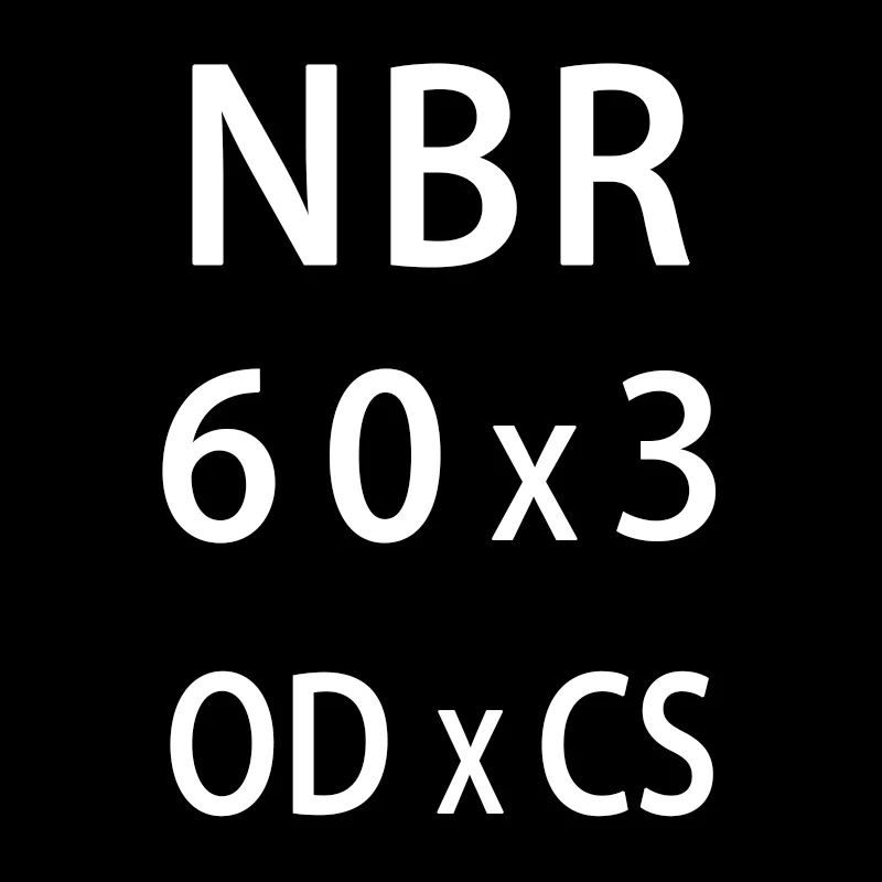 10 шт./лот резиновое кольцо NBR уплотнительное кольцо CS: 3 мм OD51/54/55/56/57/58/60/65/68/70*3 мм уплотнительное кольцо уплотнения Нитриловый прокладки масло кольца шайба - Цвет: OD60mm