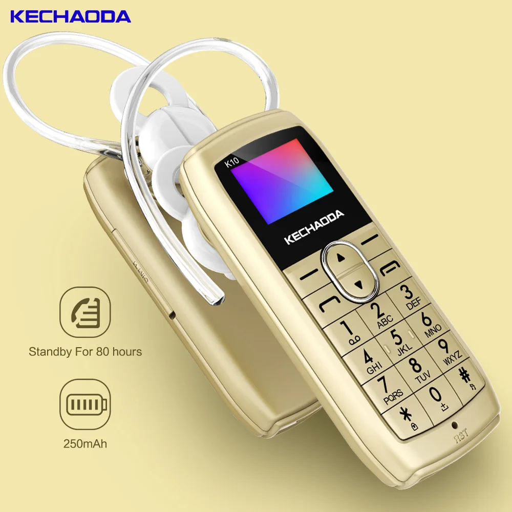 KECHAODA K10 Bluetooth гарнитура Мобильный телефон все-в-одном 0,6" MTK6261DA 32 Мб+ 32 Мб 250 мАч сотовый телефон