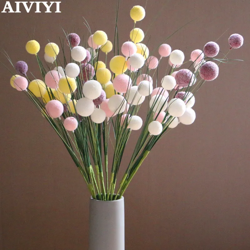 Корейские Искусственные из ПЭ 5 головы туфтинг цветок мяч дома гостиной искусственный цветок для декорирования свадебной сцены выставка декораций