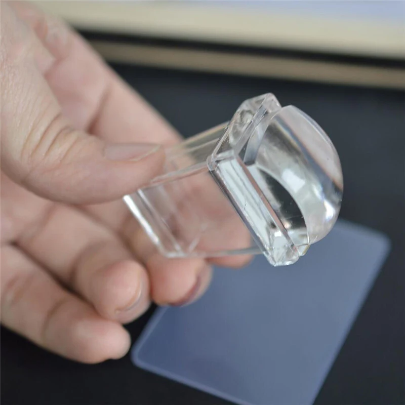 

1sets New Clear Jelly Silicone Stamper Head Nail Art Stamper Scraper Set Polish Stamping Manicure Tools BEND235