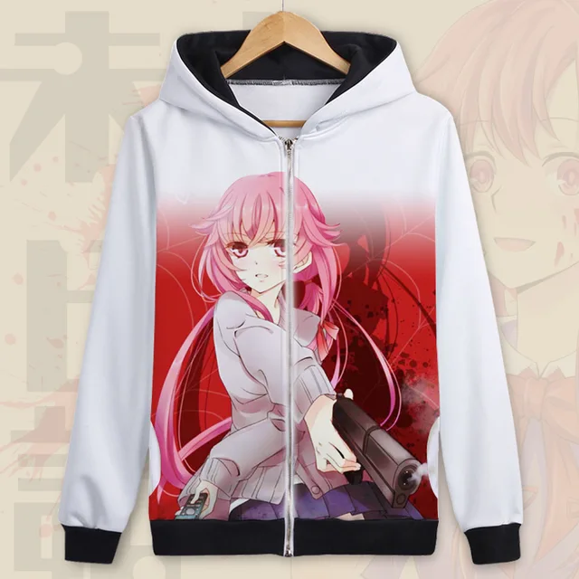 Mirai Nikki Gasai Yuno cosplay costume Mirai Nikki Hoodies Korean ...