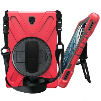 

10pcs/lot Shockproof Heavy Duty Silicone+PC Kickstand Case+Wrist Strap For Samsung Galaxy Tab S4 10.5 inch T830 T835 2018