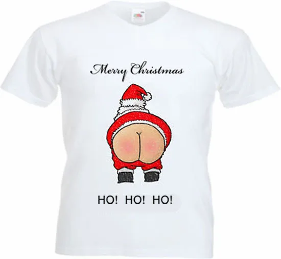 

Rude Santa Father Christmas T-shirt Funny Nude Bottom men t shirt merry christmas shirt Santa Claus Print Tee for men women gift