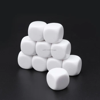 

10pcs Blank Dice 16mm Acrylic Die Family Party DIY Games Write Printing Kid Toys