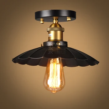 

RH Loft Vintage Copper Base Edison E27 Bulb Iron Shade Ceiling Hanging Industrial Pendant Lamp Light