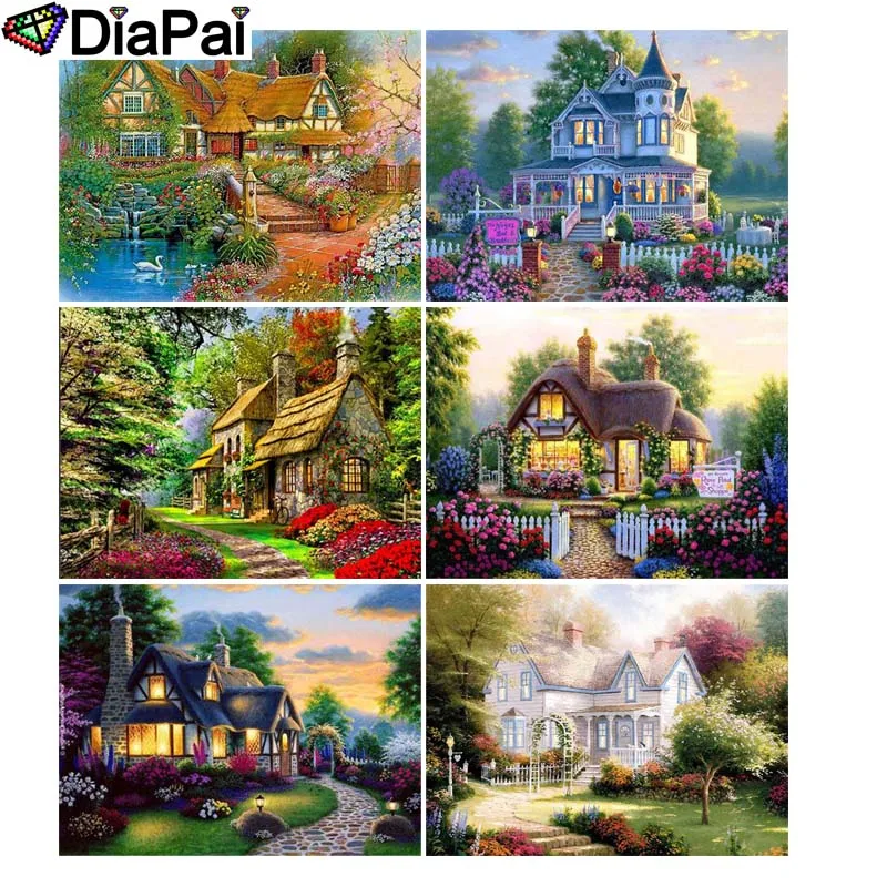 

DIAPAI 5D DIY Diamond Painting 100% Full Square/Round Drill "House landscape" 3D Embroidery Cross Stitch Home Decor