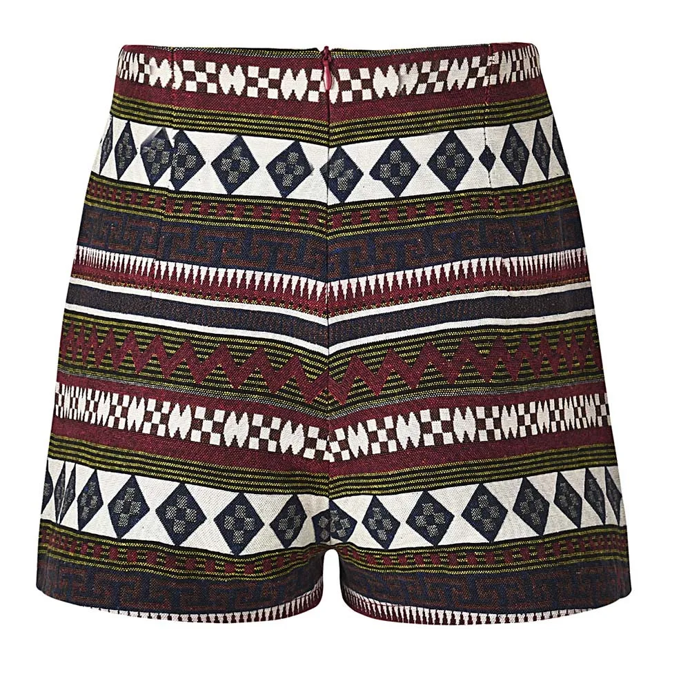 Бесплатная шорты женские модные boho Личность печати пляж отдых и Путешествия Отдых Удобные расслабляющие летние шорты