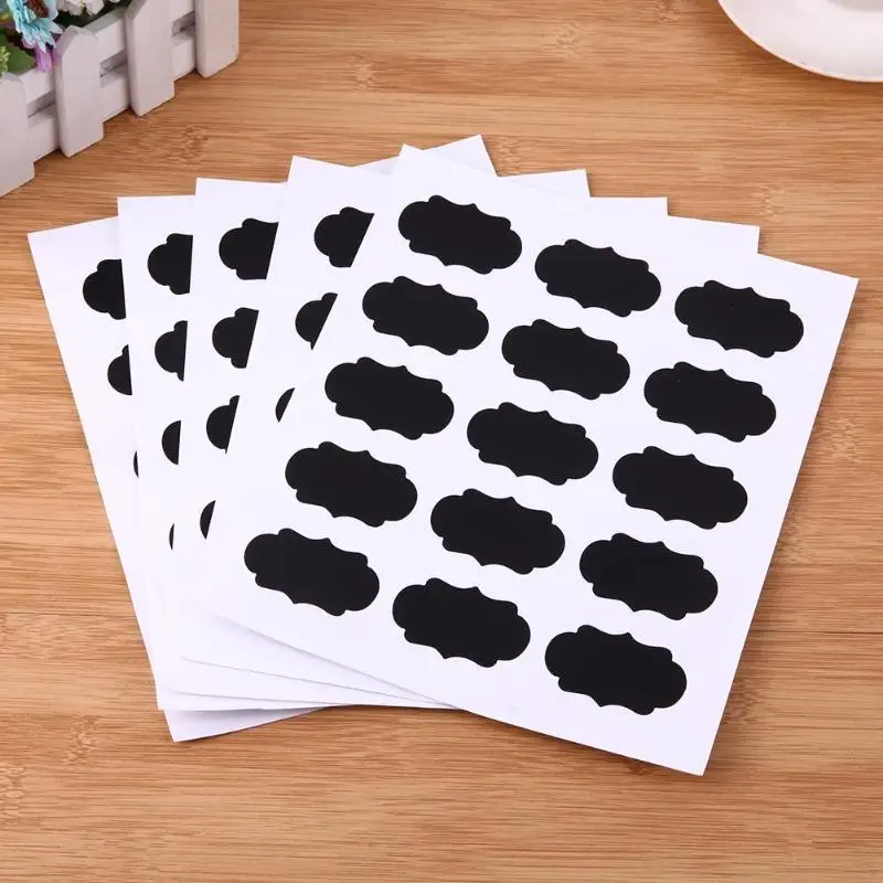

75 PCS New Chalk Pen Chalkboard Sticker Chalk Board Stickers Blackboard Stickers Jar Tag Label Kitchen Decoration DIY Home Decor