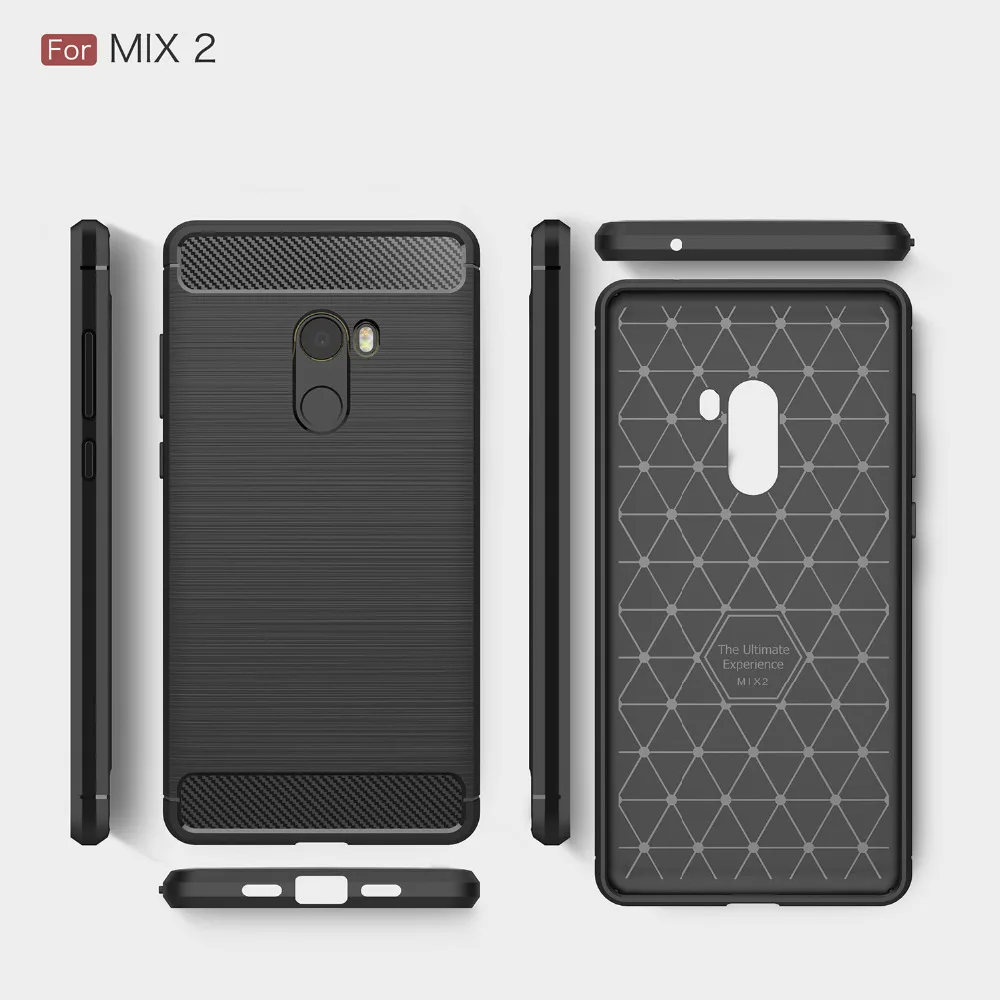 For Xiaomi Mi Mix 2 Case Silicon Case for Xiaomi Mi Mix2 Case Cover Fundas Soft Carbon Fiber Brushe Coque Etui Capinha Aksesuar