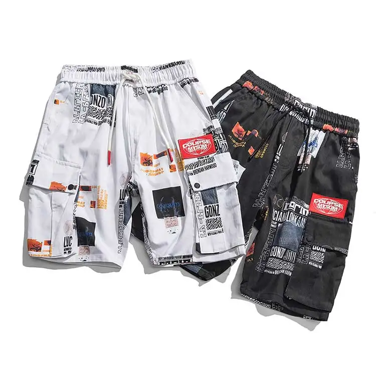Aolamegs Shorts Men Multi-pictures Print Bermuda Beach Knee-length Shorts Hip Hop Elastic Waist Mens Summer Sweatpants (11)