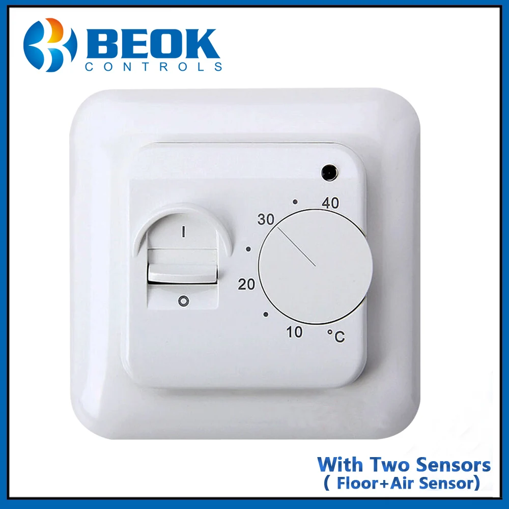 

TOM20-FE.02 Mechanical Electric Floor Heating Room Thermostat with Two Warm Floor Sensors