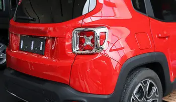 

New Chrome Bright Rear Tail Light Lamp Frame Cover Trim for Jeep Renegade 2015