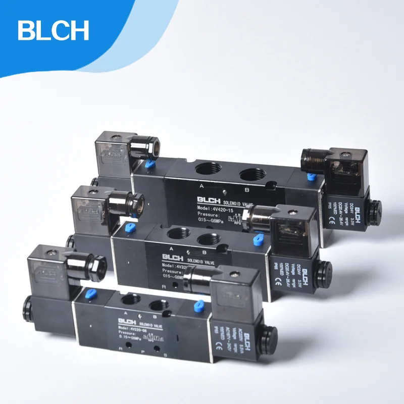 BLCH 4V220-08/06 5 способ 2 положения Пневматический электромагнитный клапан DC12V DC24V AC110V AC220V двойные катушки Пневматический воздушный регулирующий клапан