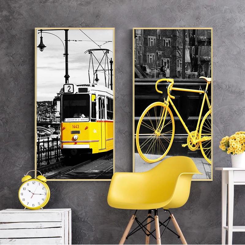 

Modern Style Canvas Painting New York Taxi Bike Bus Street Art Wall Pictures For Living Room Posters And Prints HD Nordic Poster