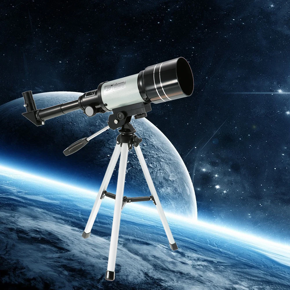

F30070M Monocular Outdoor Telescope HD 150X Refractive Astronomical Telescope H6mm/H20mm Eyepiece with Tripod Barlow Lens