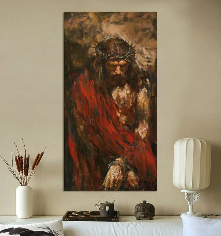 Ecce homo от Анатолия Шумкина, Картина на холсте с изображением Иисуса Христа, картина маслом на холсте, домашний декор, холст, настенная живопись, картина