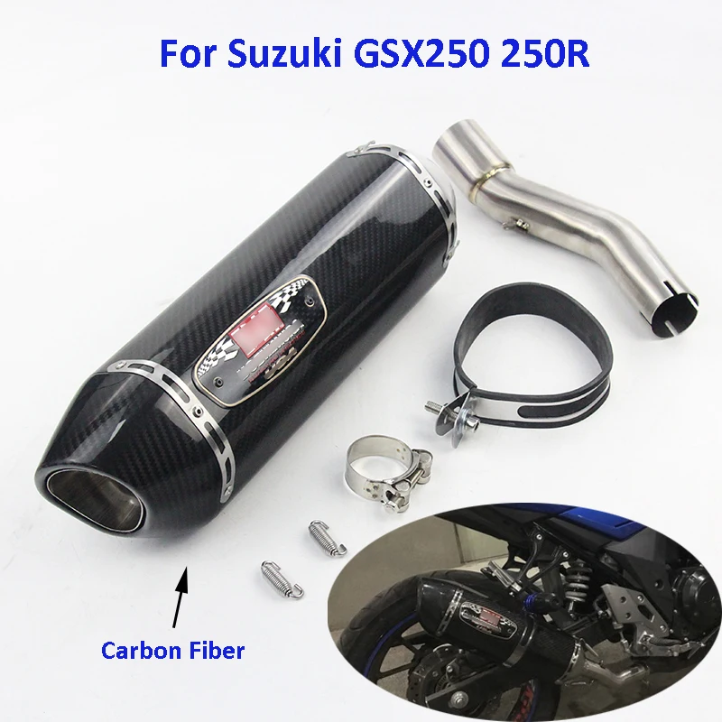 For Suzuki GSX250 250R Motorbike Exhaust System Real Carbon Fiber Exhaust Pipe Middle Connecting
