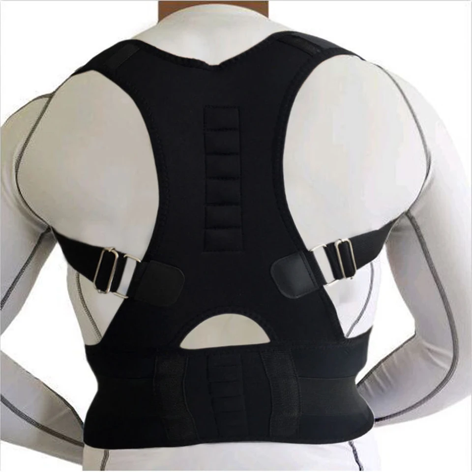 Ортопедический Корсет Корректор осанки для спины Магнитный бандаж пояс плечо Опора коррекция осанки магнит бандаж жилет