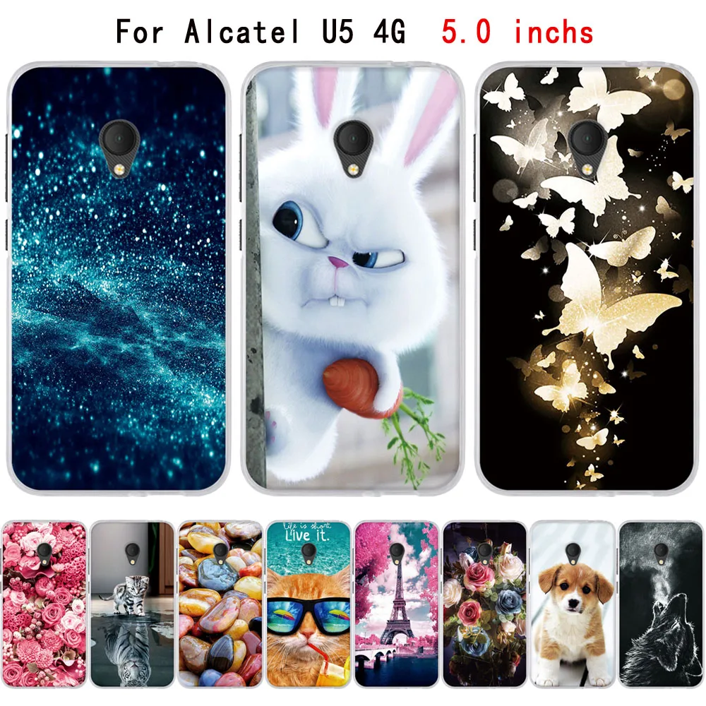 

For Alcatel U5 4G 5044D Case Cover Silicone TPU Soft Bag For Alcatel U5 4G Case Cute 3D Shell For Alcatel U5 4G 5044 Phone Cases