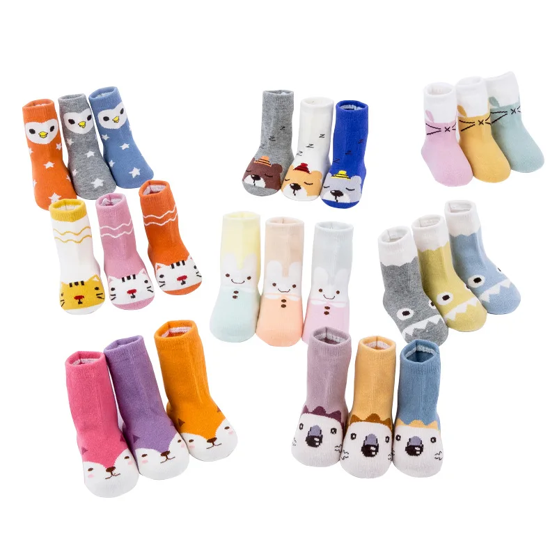 3 пар/лот, носки для малышей с героями мультфильмов весенние детские носки хлопковые детские носки для детей от 0 до 5 лет, произвольный узор