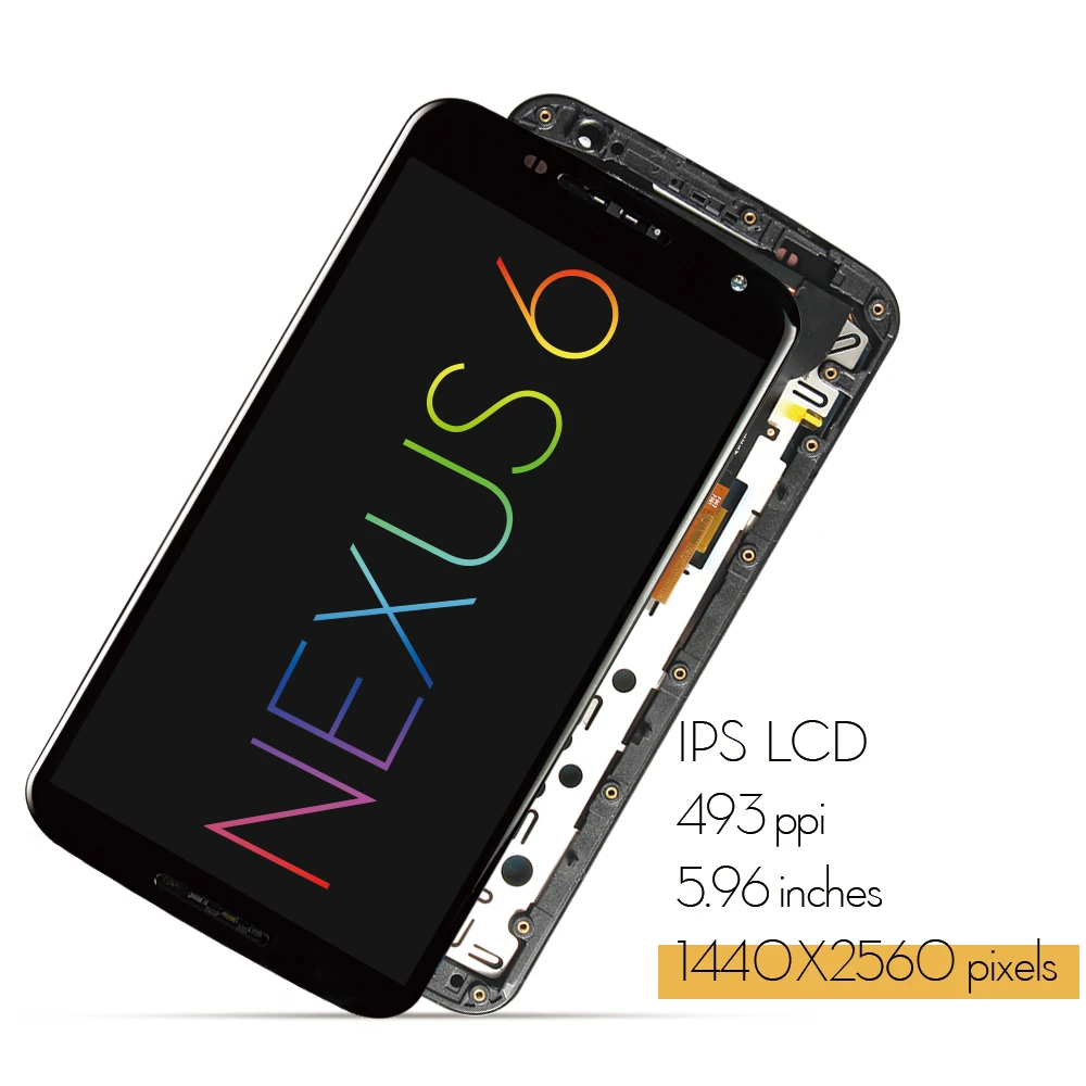 Оригинальный 5 96 дюймовый дисплей для Google Motorola Moto Nexus 6 XT1100 LCD кодирующий