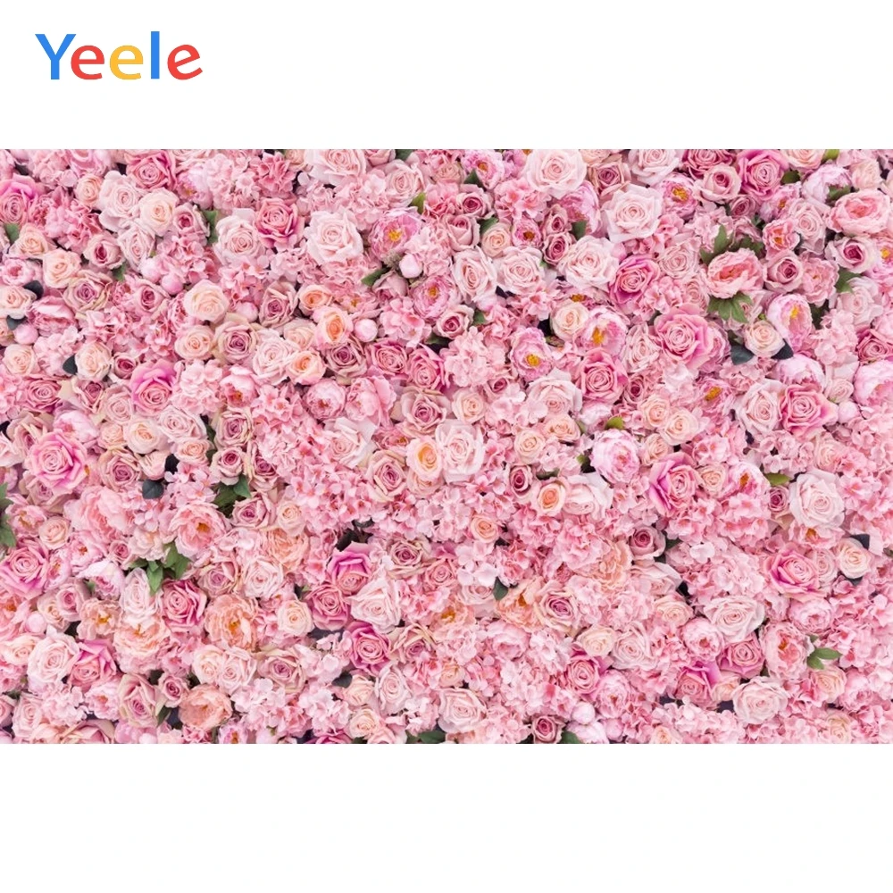 

Yeele Wedding Pink Flower Photography Backdrops Birthday Party Custom Photocall Vinyl Baby Shower Background For Photo Studio