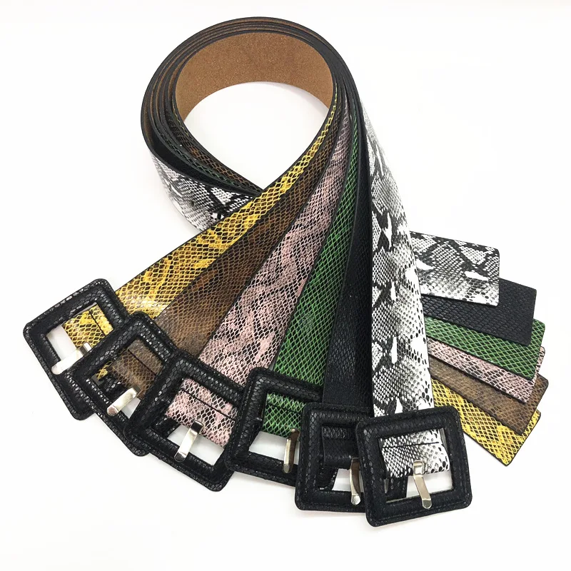 

Serpentine Woman Belt Fashion Ladies Square Buckle with Skirt Waist Belts Trendy Harajuku Belts for Women Accessories Cinturon