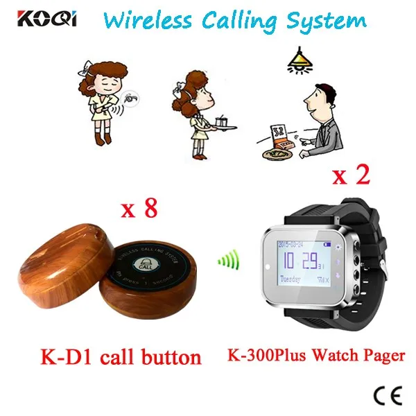 K-300plus+K-D1---- 2+8 Restaurant Wireless Waiter Call System