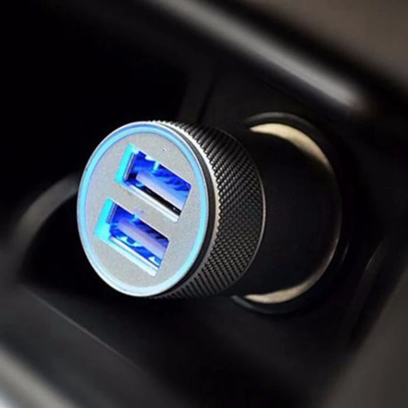 

Stylish Mini Design Universal Dual USB Dual Port Car Lighter Socket Charger Adapter Plug Fast Charge@11219@@@