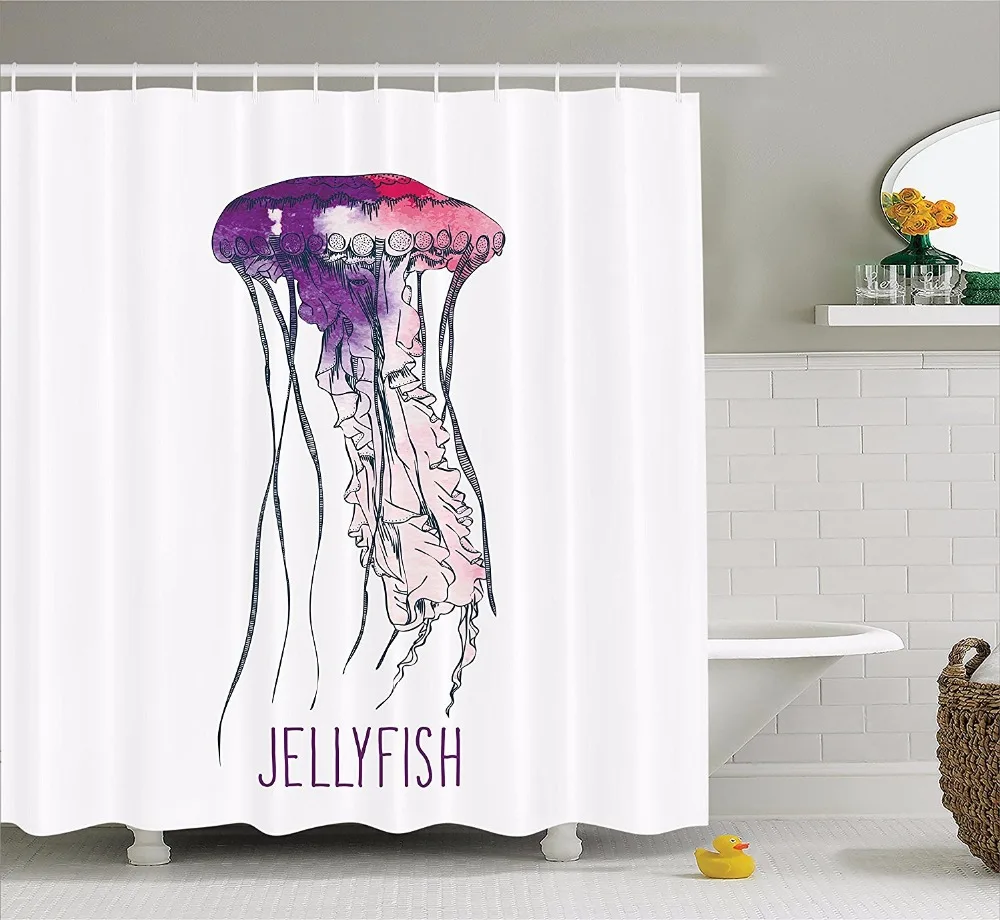 Ванна медуза. Медузы. Штора для ванной медуза. Декор стены в санузле искусство. Виниловые наклейки для ванной комнаты.