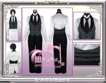 

Black Butler Sebastian Michaelis Kuroshitsuji Cosplay Costume The Tuxedo Uniform Full Set