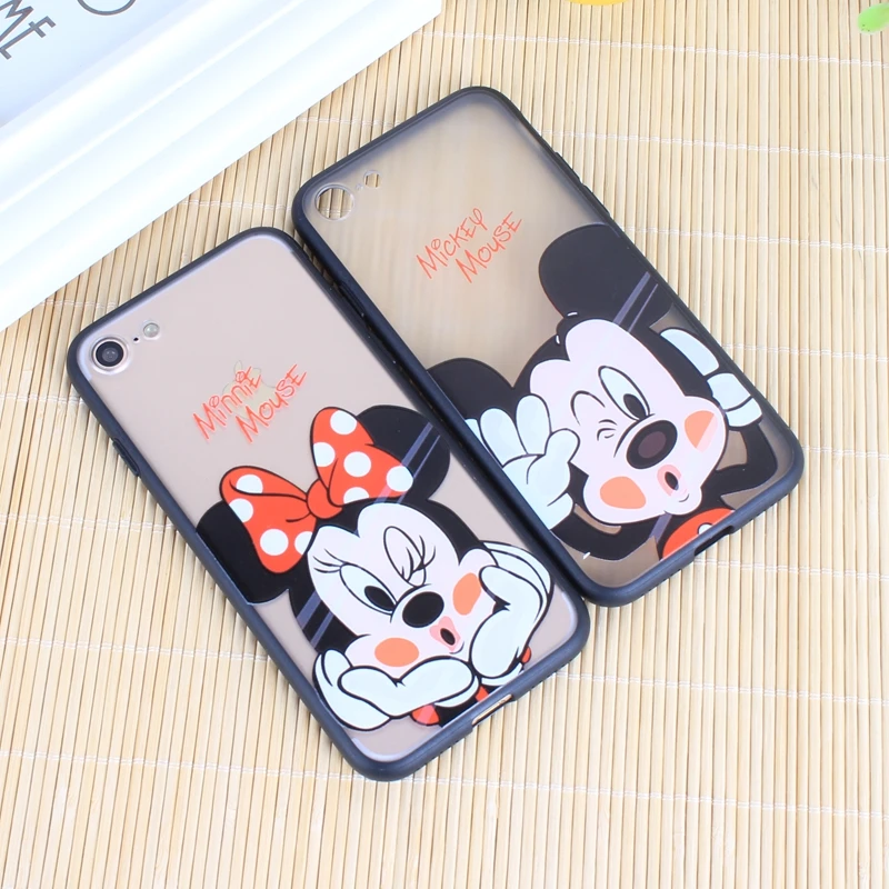 

Mickey Minne For iPhone 6 S Case Siliconre Cute Cartoon Transparent TPU Case for iPhone 7 6 8 Hard Back Cover For iPhone 7 8